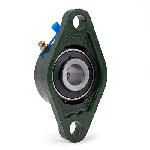 Image of XIKE 2 Pcs UCFL203 Bore 17 mm Pillow Block Flange Mounted Ball Bearings. | Solid Cast Iron Base and Self Aligning Chrome Steel Sealed Bearings