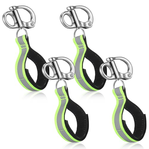 Image of Tellegloww 4 Pcs Scba Mask Quick Release Clip Shackle Marine Grade 316 Stainless Steel Snap Shackle Lanyard for Firefighter Accessories Rigging Boating Sailing