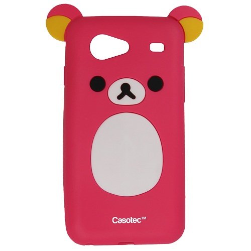 Casotec Teddy Bear Silicone Jelly Back Case Cover for Samsung Galaxy S