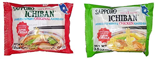 Sapporo Ichiban Japanese Ramen Noodles Chicken and Original Variety Pack