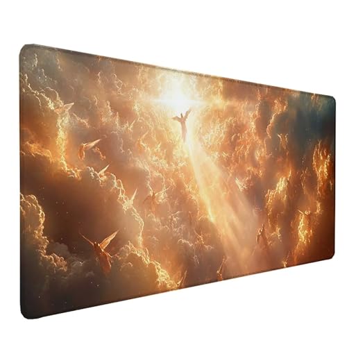 Tapis de souris XXL jaune Ange sous main 80x30 cm une idée cadeau femme originale