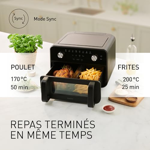 Panasonic NF BC1000KXE Air Fryer avec double panier et tiroir Flex 9.6 revêtement anti adhésif sans BPA incassable avec ventilation active avec - vue 5