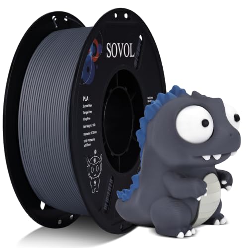 Image of Sovol 3D Printer Matte PLA Filament 1.75mm 1KG (2.2lbs), Smoky Gray