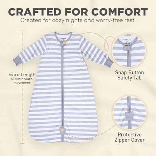 Image of Mama Cheetah Baby Sleep Sack with Sleeves, 1.0 TOG Organic Cotton Wearable Blanket and Two-Way Zipper, Swaddle Transition Long Sleeve Sleeping Bag for Infant Toddler, 24-48 Months, 2-Pack