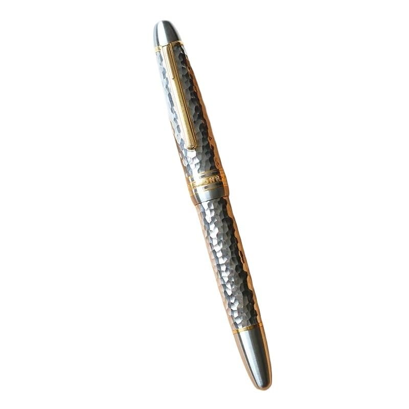 Stylo plume Ti-136 en titane motif marteau avec plume fine couteau long pour écriture