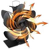 Qezodsx Kaminventilatoren mit 6 FlüGeln, WäRmebetriebener Ofenventilator, Keine Batterie,...