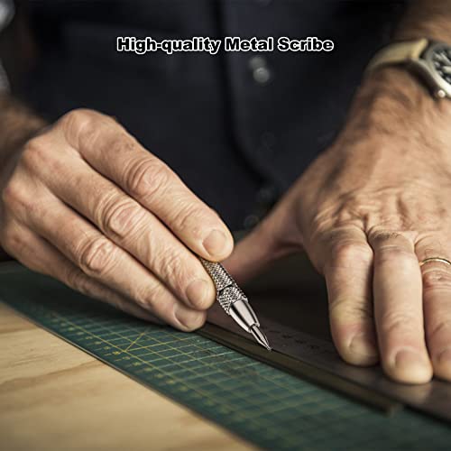 Glieskir 2 Pack Tungsten Carbide Scriber Tool Set with Magnet - Professional Metal Engraving Pen, Extra 10 Carbide Replacement Tips - Ultimate Scribing Tools for Glass/Ceramics/Sheet Metal Marking