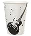 10 Gobelets en carton Guitare noir et blanc 7,8 x 9,7 cm