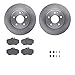 Dynamic Friction Company Front Brake Rotors with 5000 Advanced Brake Pads includes Hardware 6512-63118