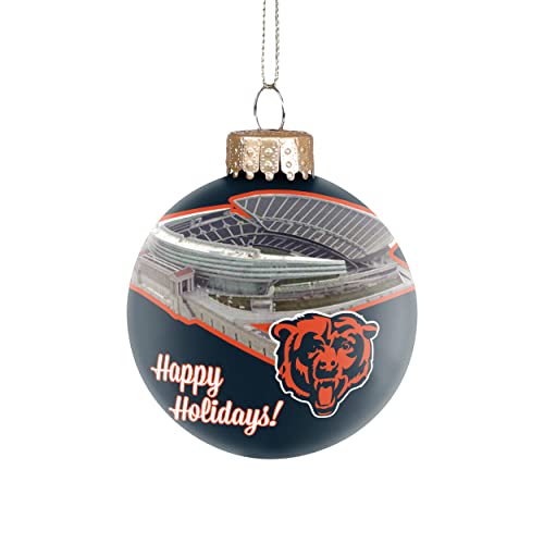 FOCO Chicago Bears NFL Stadium Print Glass Ball Ornament