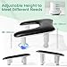 Big Arm Rest for Nails Tech: 2nd Generation U-Shaped Manicure Nail Arm Rest Stand Height Adjustable Armrest Microfiber PU Leather Hand Rest Pillow for Acrylic Nails (Black)