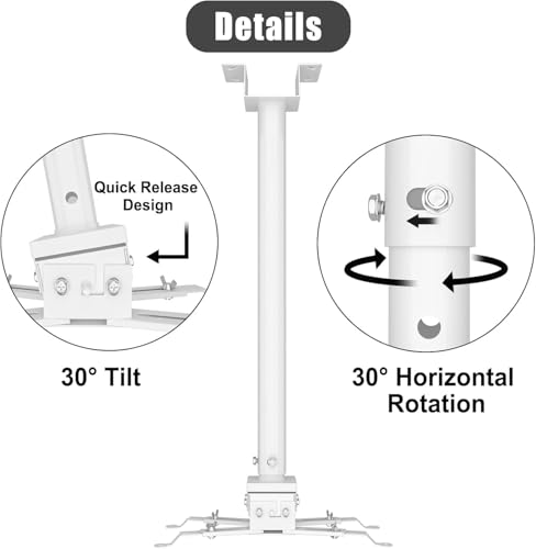Soporte de techo para proyector ajustable largo 2-Be-Best 78.7-150cm 4