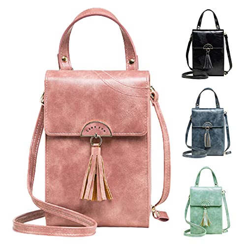 OB OURBAG Femmes Portefeuille, Sac À Bandoulière Réglable en PU Cuir, Sac de Téléphone Portable Mini Pochette, Porte Carte Épaule Portefeuille Léger Filles, Sac de Messager Cover