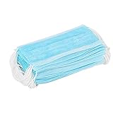 Filter Mask,50pcs 3 Ply Disposable Earloop Face Masks Dust Mask Nose Allergy Mask for Medical Dental Surgical Hypoallergenic,Blue