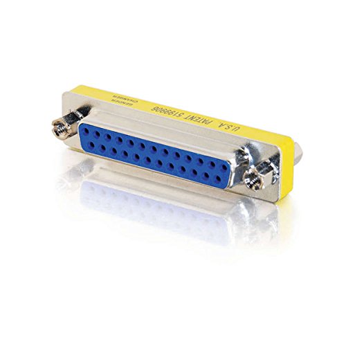 C2G/Cables to Go 02774 DB25 F/F Mini Gender Changer (Coupler), Silver/Yellow