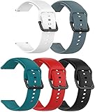 TenCloud 5-Pack Bands Compatible with AIKELA Watch Bands, Soft Silicone Flexible Lightweight Breathable Replacement Sport Band Straps Wristband for Aikela Smartwatch (Black,White,Red,Slate,Green)