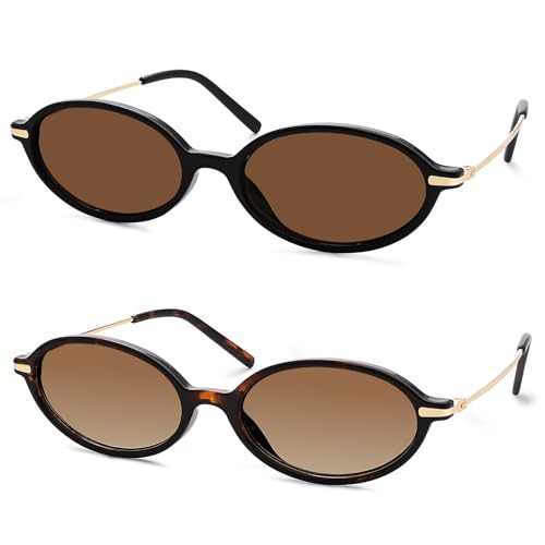 Retro Oval Sunglasses for Women Men Small Round Sunnies Y2k Trendy AR82376