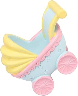 Amosfun Baby Stroller Miniature Dollhouse Miniature Baby Carriage Mini Baby Dolls Stroller Miniature Stroller Toy Cake Topper for Dollhouse Accessory