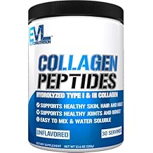 Evlution Nutrition Collagen Peptides Powder, Premium Hydrolyzed Collagen to Support Healthy Skin, Hair, Bones, Joints, Nails & More 30 Servings