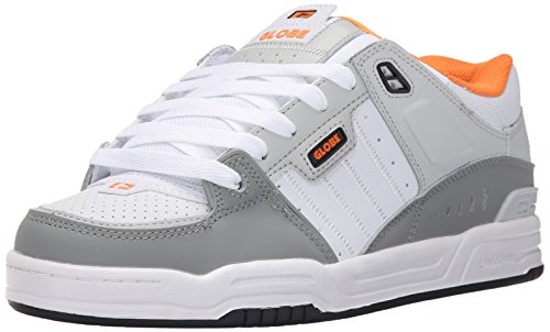 Image of Globe Mens Fusion Skate Shoes, Grey /White /Orange, 14 M US