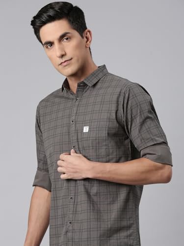 Image of Majestic Man Men's Comfort Slim Fit Pure Cotton Opaque Checked Casual Shirt