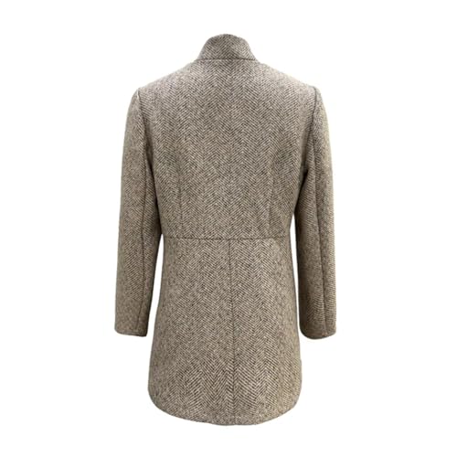 Women's Open Front Long Sleeve Blazer Coat with Pockets, Casual Slim Fit Work Office Jacket, Stand Collar & Zipper Options3