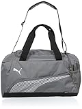 Apertura de cremallera bidireccional en el compartimento principal; bolsillo frontal y bolsillo lateral con cremallera; bolsillo lateral de malla; forro de poliéster de la marca PUMA; panel base acolchado; bolsillo con forro con cremallera en el interior del compartimento principal; asas de transporte con asa acolchada conectable a través de cierre de gancho y bucle; asa de transporte bicolor en el panel lateral; correa de hombro totalmente unida y ajustable con almohadilla de hombro; tira grande de Puma y logotipo de gato en el panel frontal