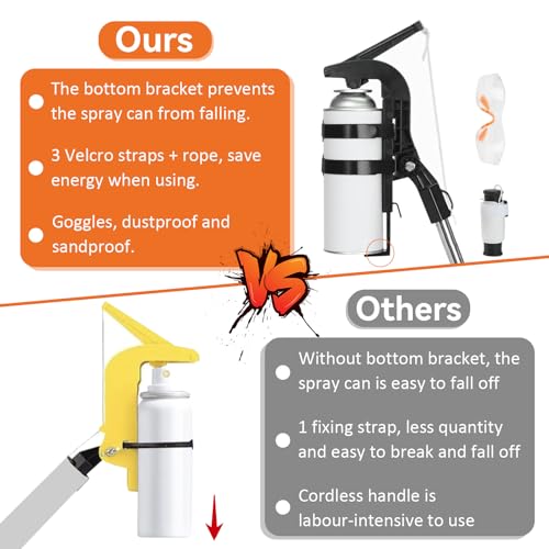 Prolunga per Supporto Bomboletta Spray, Estensione Bomboletta Spray con Occhiali di Protezione, Adattatore Staffa Spruzzatore di Regolazione per Vernici Spray/Pulizia