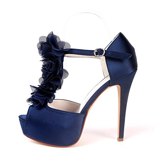 Sandales à talons hauts anti-fatigue plateforme en satin