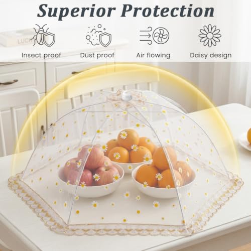 Image of HASTHIP Foldable Food Cover 80x80cm Mesh Canopy | Insect Protection, Removable Washable Top, Breathable Airflow For Picnics, Camping, BBQs, And Kitchens