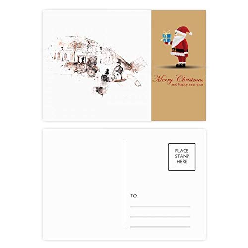 Cartes postales vintage voiture Noël aquarelle lot de 20 de collection