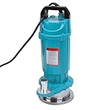 Bomba de Sumidero, 370W 1in Puerto 12m Elevación Bomba de Agua Sumergible Motor de Cepillo de Cobre Potente Bomba Utilitaria Silenciosa y de Funcionamiento Deslizante (Enchufe de
