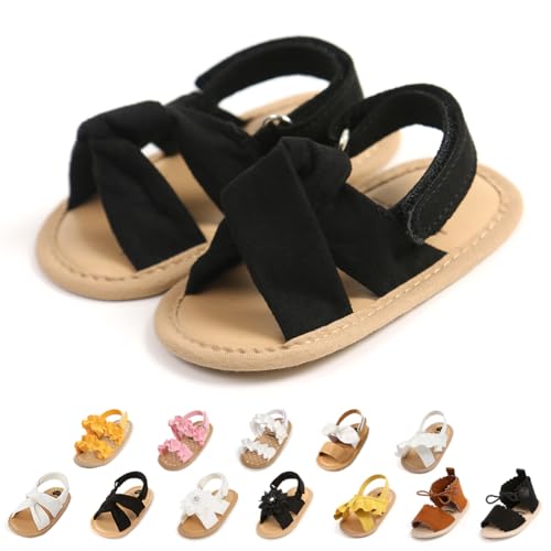 Image of Ohwawadi Baby Boys Girls Sandals Summer Wedding Dress Flats Shoes Infant Newborn Crib Footwear First Walkers Prewalkers