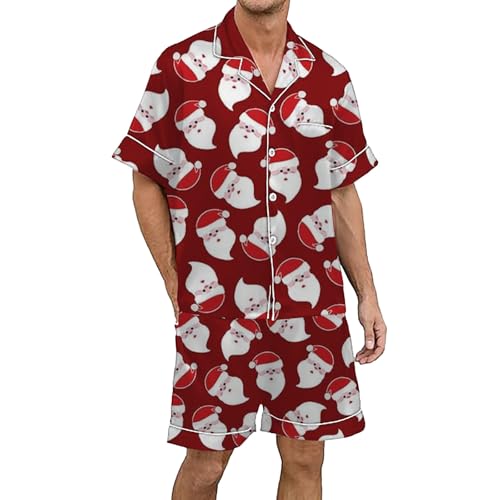 Pyjama en satin de soie imprimé haut de gamme ensemble léger de nuit pour homme