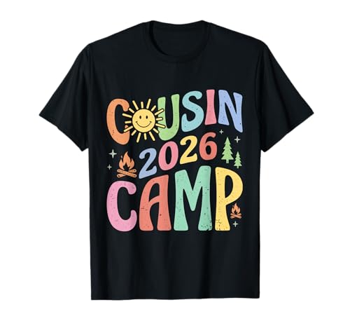 Funny Family Camping Summer Vacation Crew Cousin Camp 2026 T-Shirt