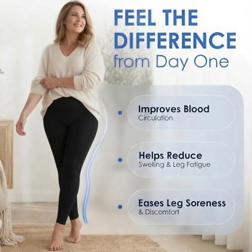 Image of ABSOLUTE SUPPORT Women Compression Leggings 20-30mmHg, Black, 3X-Large