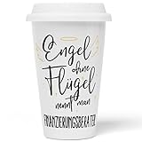 JUNIWORDS To-Go Becher mit Deckel, Engel ohne Flügel nennt man Finanzierungsberater (5162590)
