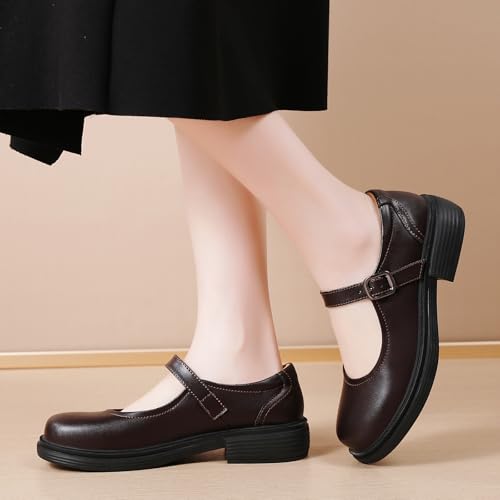 Image of Women Black Mary Jane Flats Non Slip Comfort Office Work Dress School Shoes