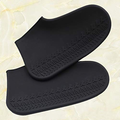Cubiertas para zapatos impermeables antideslizantes de silicona VOSAREA, unisex, tamaño M, color negro miniatura 7