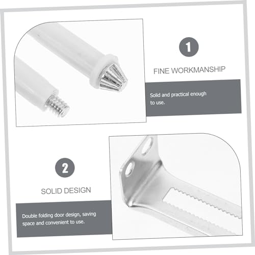 Uonlytech 2 pares de bisagras para puerta plegable y cerradura combinada para puertas de clóset, con pestillo de seguridad, plástico y metal miniatura 5