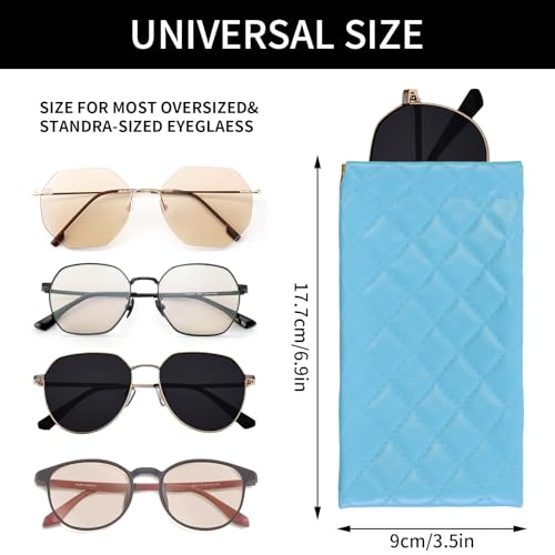 Image of Double Eyeglass Case Soft Dual Glasses Case for Women Men Travel Squeeze Top Sunglasses Cases Eyeglasses Pouch