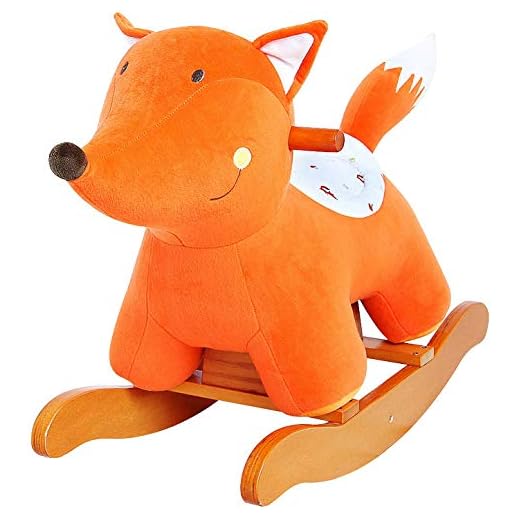 labebe - Baby Rocking Horse, Kid Ride On Toy, Child Riding Toy, Fox Riding Horse for 1-3 Year Old, Toddler (Outdoor&Indoor) Game Rocker Chair, Stuffed/Plush Infant Animal Rocker, Girl/Boy Wooden Gift