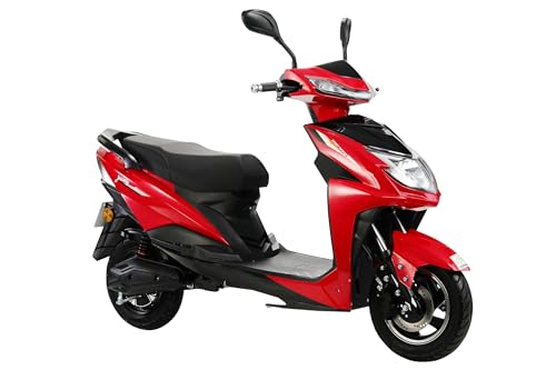 Image of AMO Electric Scooter Jaunty Pro Lithium Two Wheeler 70Km-100Km Low Speed Non-RTO in Red with Portable Charger Ex-Showroom