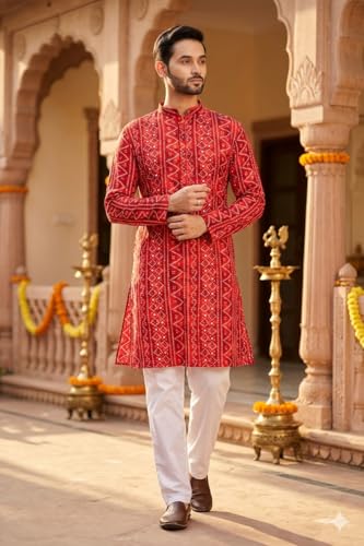 Image of Studio Shringaar Men's Polyester Relaxed Fit Straight Kurta