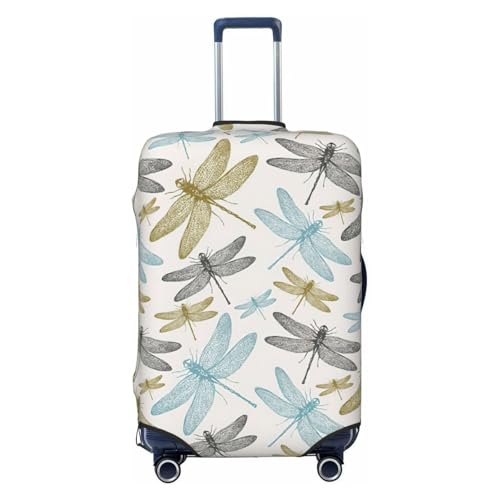 Simple Dragonfly Print Luggage Suitcase Cover Protector Luggage Washable Covers With Concealed Zipper