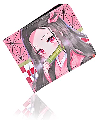 Roffatide Anime Demon Slayer Kamado Nezuko Portefeuilles en Cuir Artificiel Mince Portefeuille À...