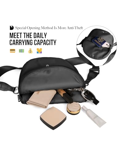 Crescent Bag for Women and Men, Fashion Medium Nylon Folding Crescent Moon Bag Single Shoulder Bag with Adjustable Strap3