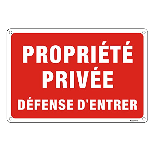 Goodvia Panneau Propriété Privée Aluminium Réfléchissant Rectangle 200 * 300 mm, Panneau Propriété Privée Défense D'entrer, Résistant Intempéries, Imperméable et Résistant aux UV, 1PC