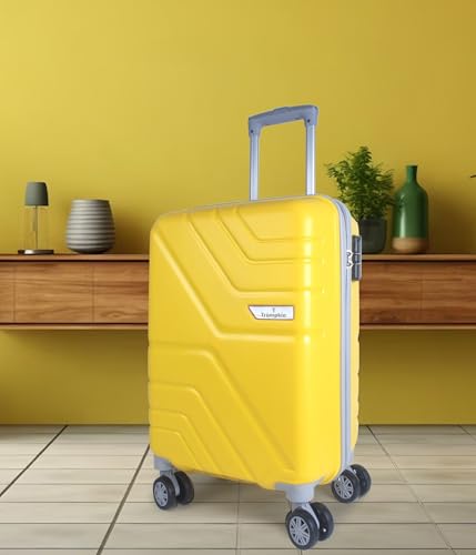 Image of Trumpkin Suitcase 360 Degree Small Suitcase /Cabin-Luggage / 22 inch inch /Size 55 cm /Hard-Sided Luggage Trolley Bag /Model-Z / 360 Rotating / 8 Wheels (Yellow)