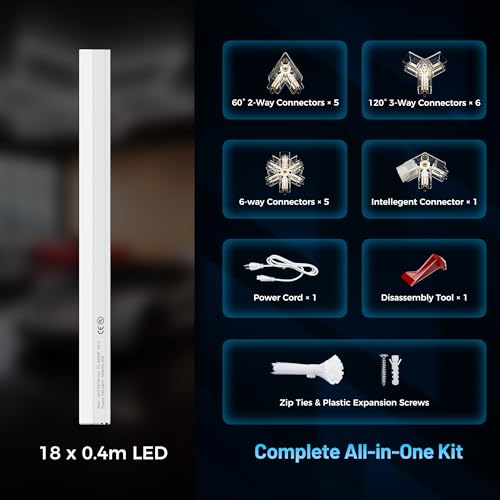 Gneng Hexagon LED Lights, 6500K Cool White 8910LM Honeycomb Ceiling Light for Garage Gym Workshop; Hex Lights for Basement Warehouse Barber - image 5
